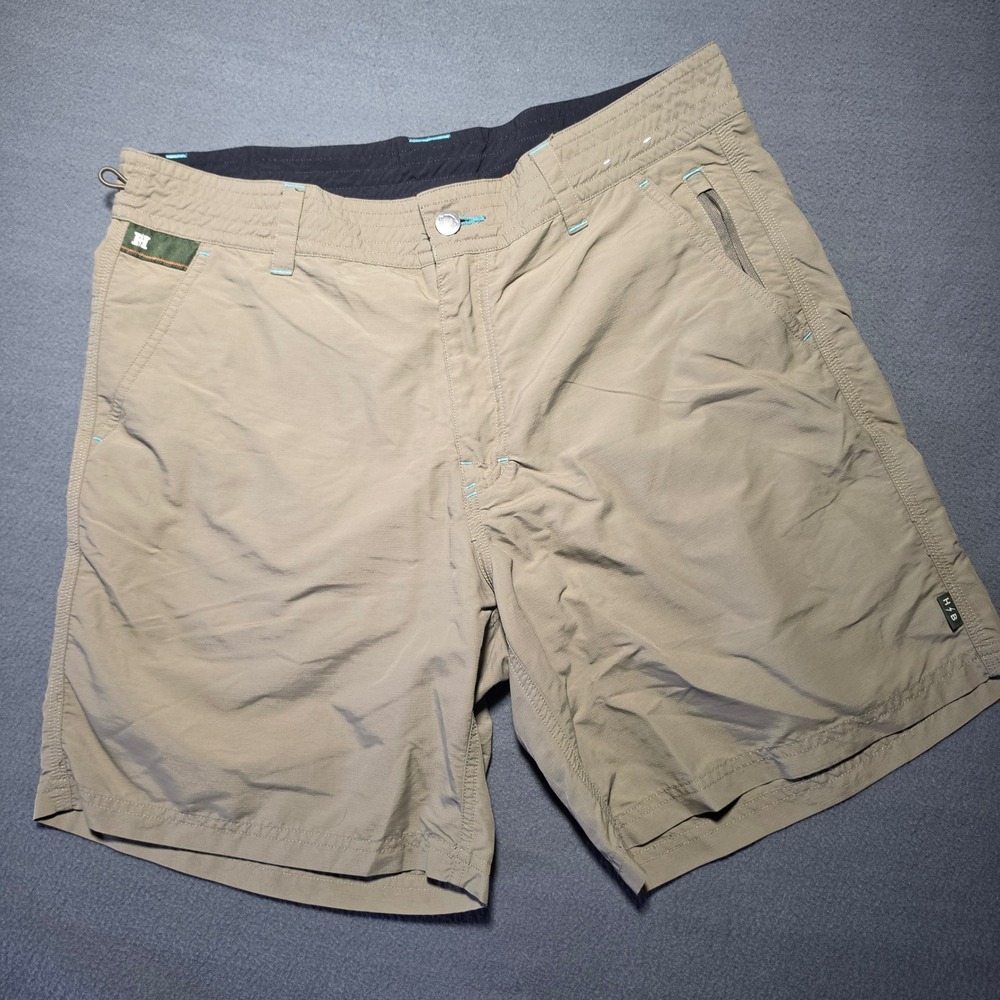 Howler Brothers Horizon Hybrid Shorts Mens 34 Tan Khaki Ripstop Fishing Casual
